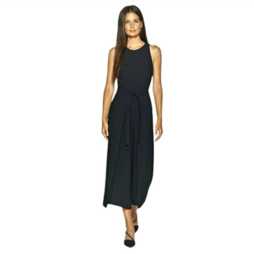 NWOT Joie Black Mairead Wide Leg Cropped Jumpsuit SZ 4
